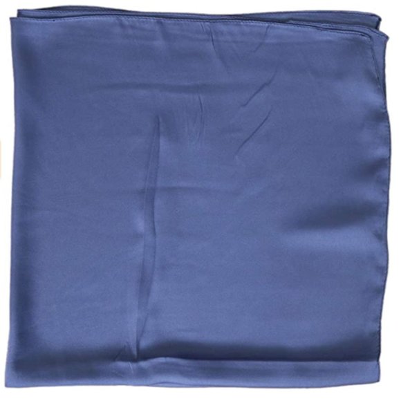 NWOT Blue Silk / Satin Feeling Scarf  27 x 27 " - for neck, hair, bag ect - Picture 5 of 5